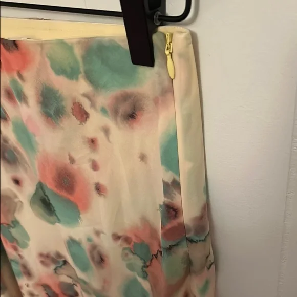 ARITZIA • WILFRED FREE multicolor watercolor pattern midi slip skirt 0 - Picture 2 of 4